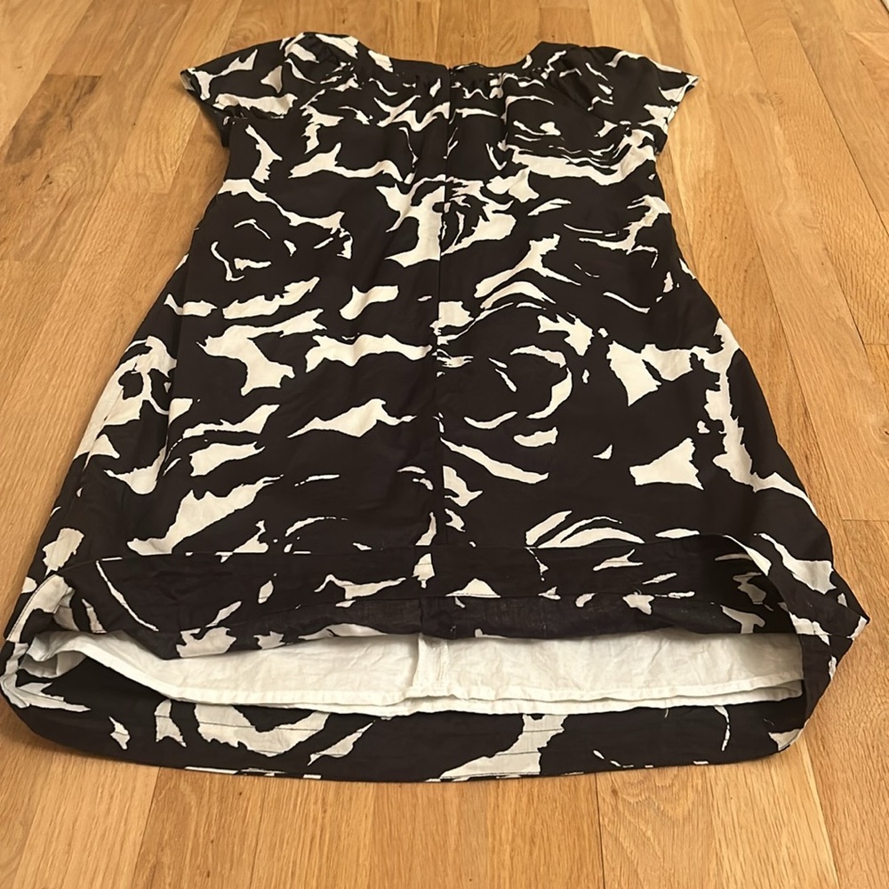 J. Crew Floral Black & White with Pockets Cap Sleeve Dress Women’s Size 0 - Picture 15 of 16
